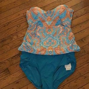 Jantzen bandeau tummy control tankini size 8